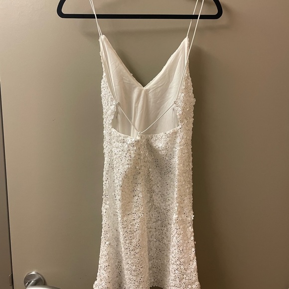 Lulus White Backless Sequin Mini Dress - Picture 9 of 9